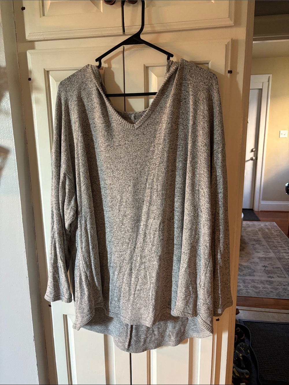 Cake Heathered Gray V-Neck Relaxed Hoodie